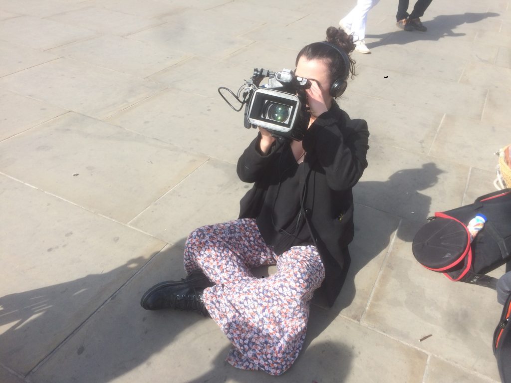Francesca filming