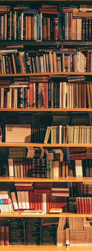 A library with stacks of books for students 