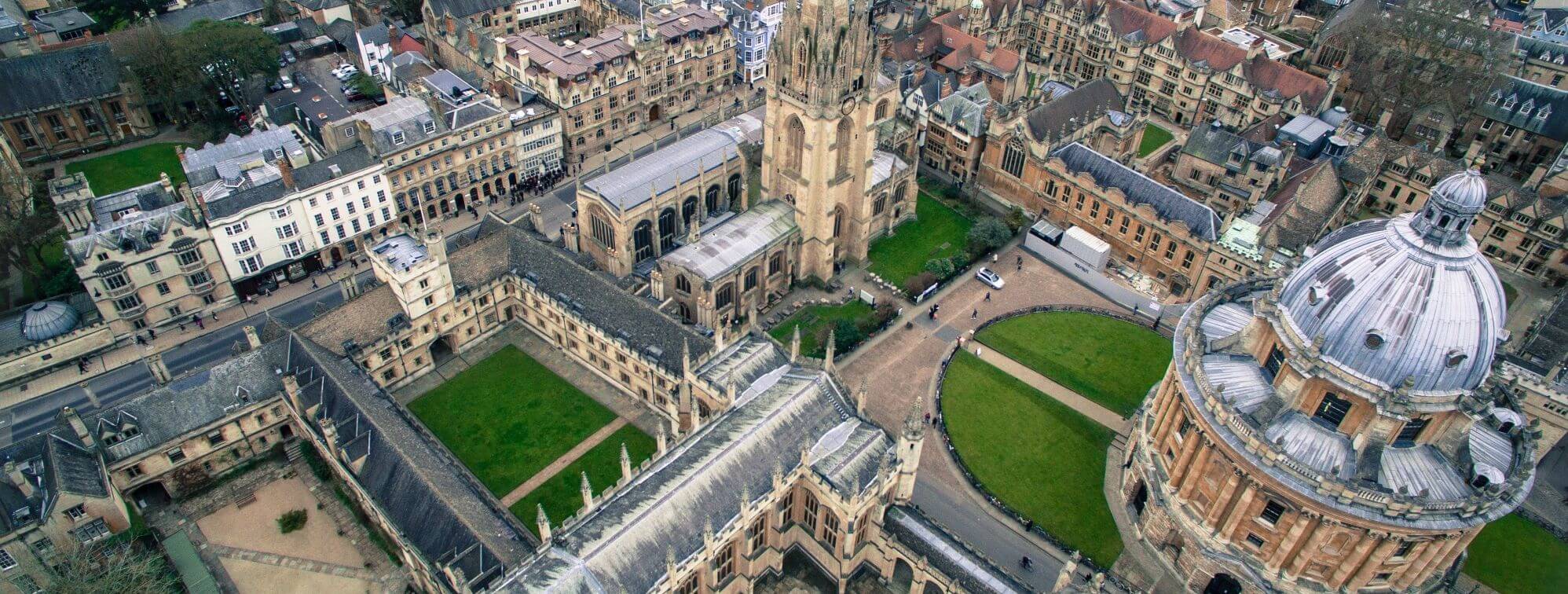 A bird's eye view of the Oxford university campus
