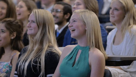 Young teen students at the Oxford summer course graduation ceremony