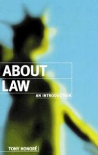 Book cover for About Law by Tony Honoré