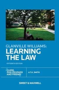 Book cover for Learning the Law by Glanville Williams