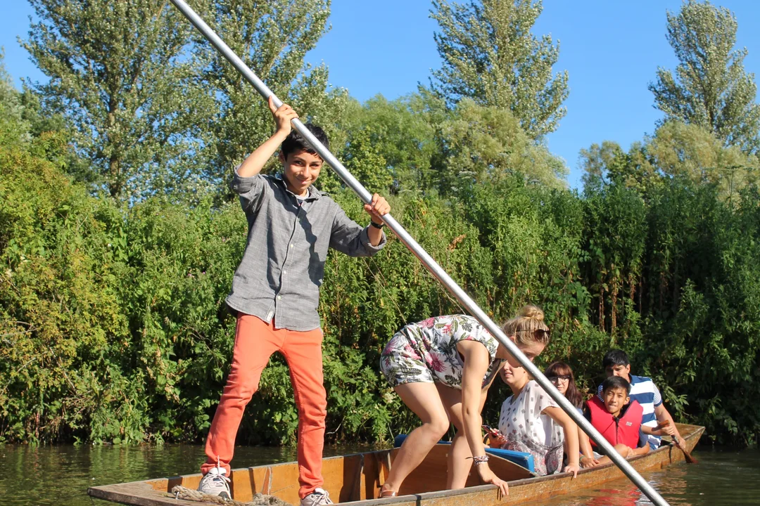 Oxford Scholastica students punting during summer school