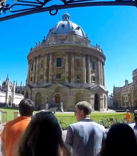 Summer school students experiencing the Rad Cam on the Oxford university campus