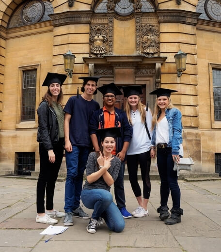 Students graduating from our Oxford summer camp