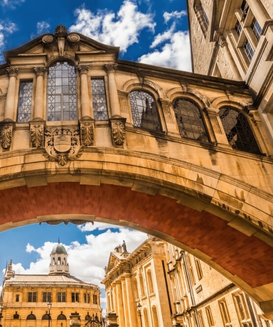 The Bridge of Sighs on the Oxford University Campus, where our online classes are hosted