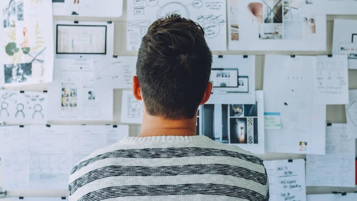 A student scientific researcher studying notes 