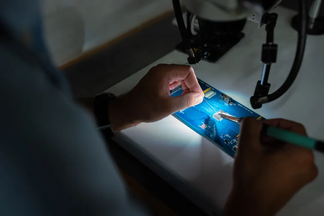 Electrical Engineer working on a circuit