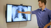 Medicine teacher pointing at an x-ray