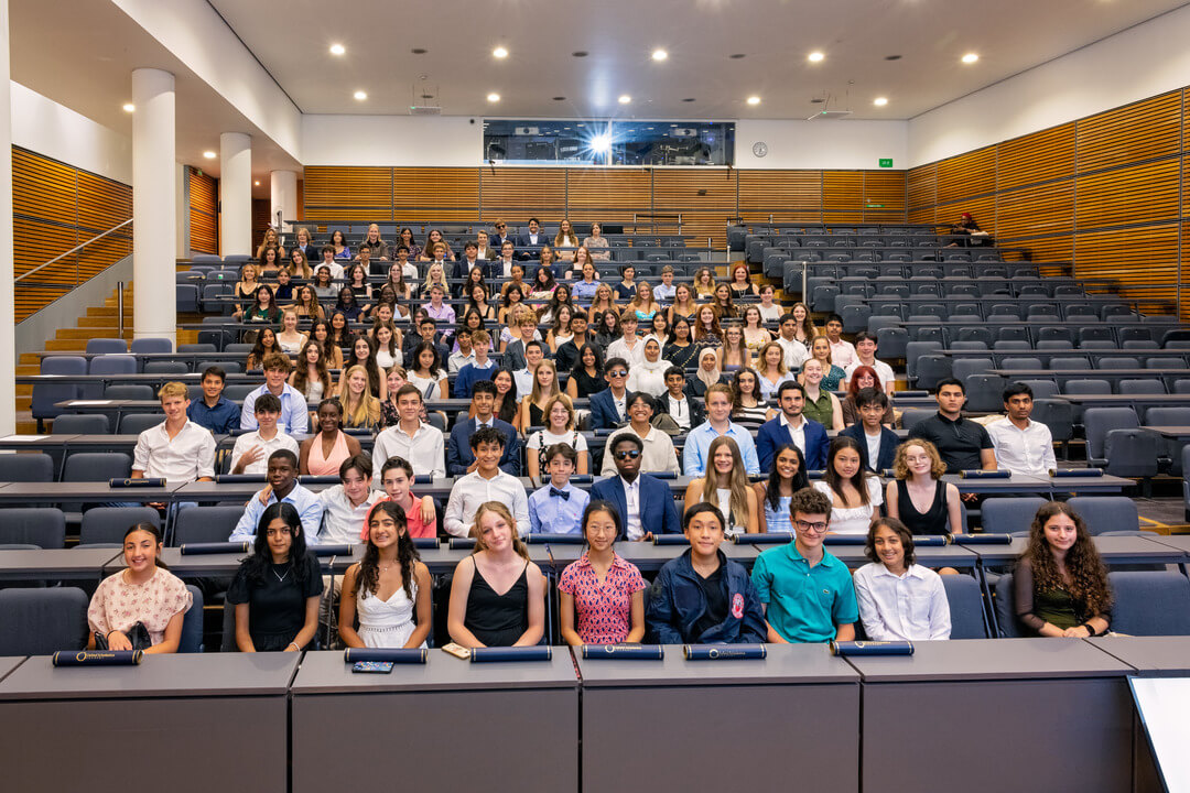 The Oxford Scholastica Academy international summer school students in a lecture hall