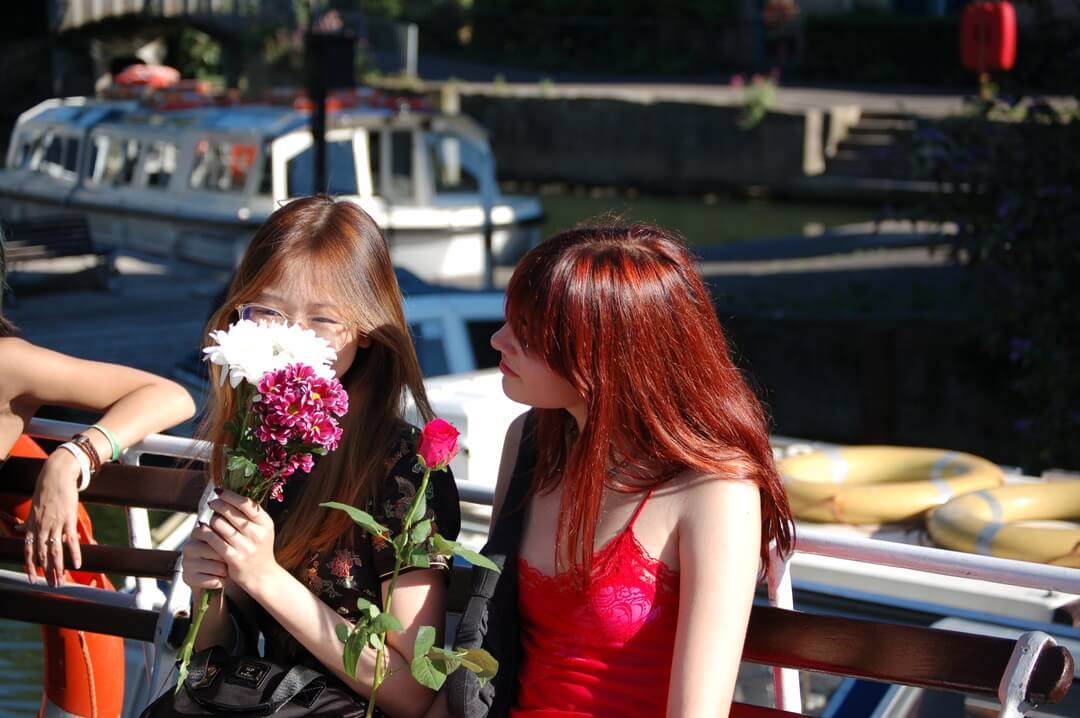 Summer school students at the international boat ball.