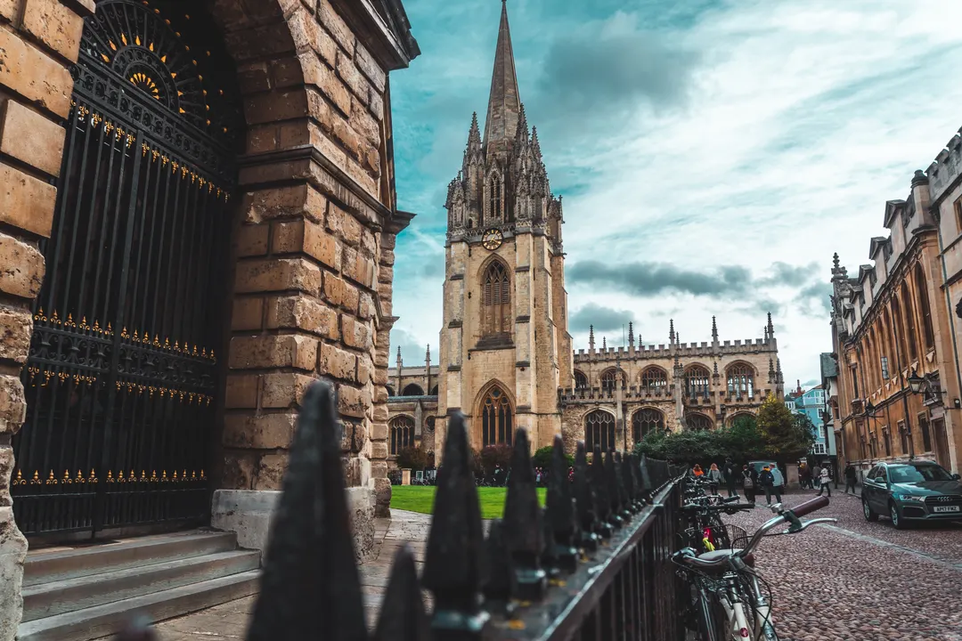 Photo of the city of Oxford taken from outside the Radcliffe Camera