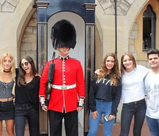 Students posing for a picture at Windsor Castle