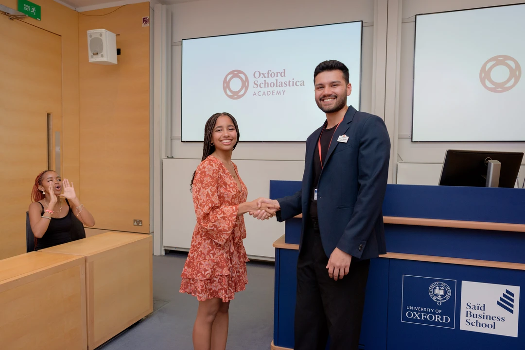 Student graduating from an Oxford Scholastica Academy Business summer school