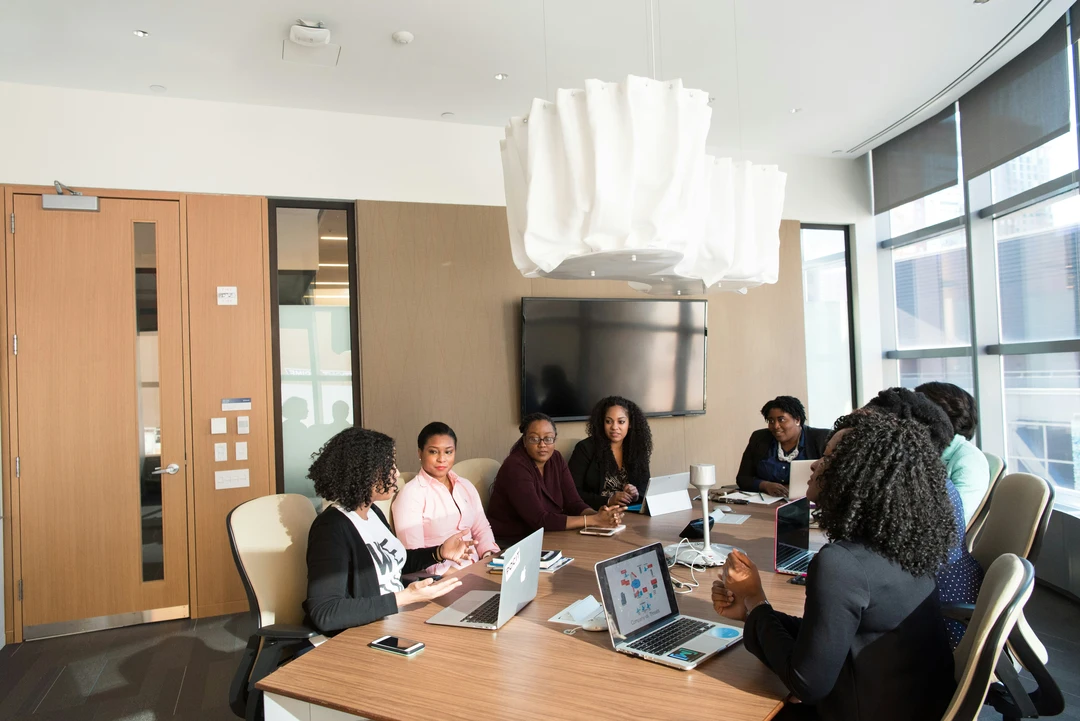 Group of women in a business boardroom