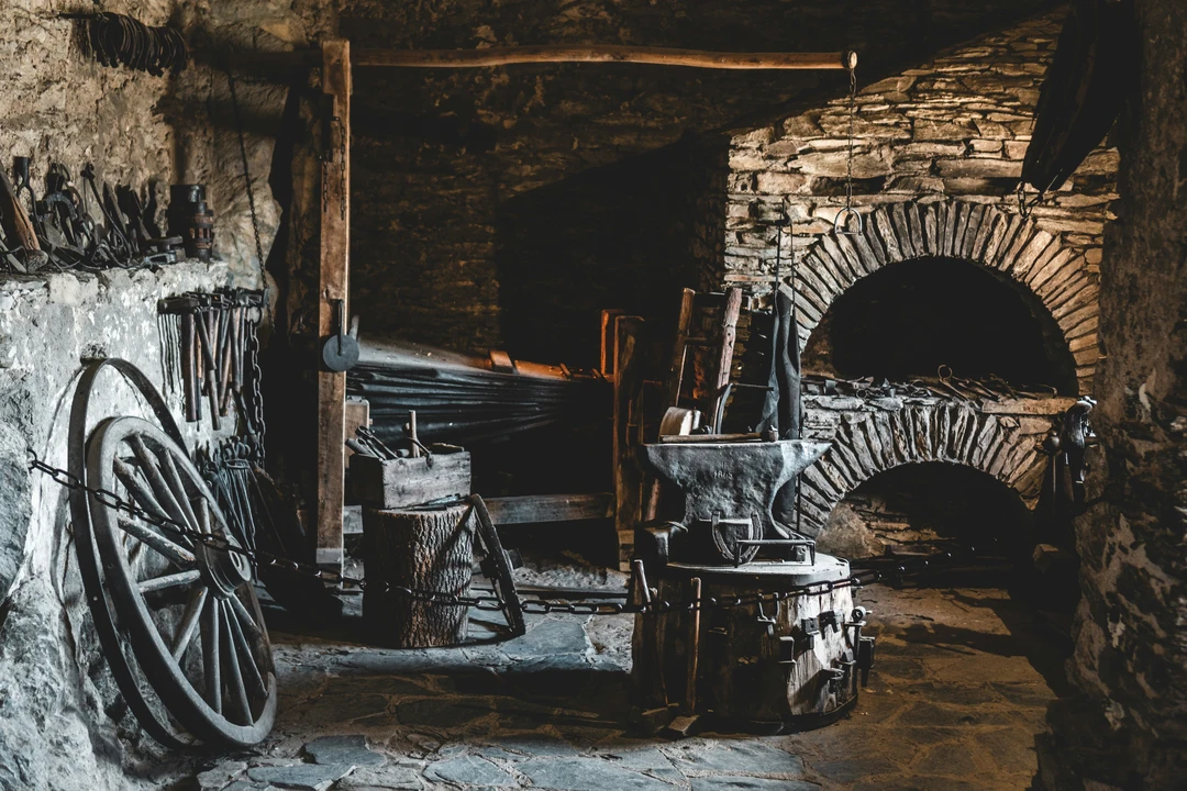 Medieval forge in Marksburg, Germany