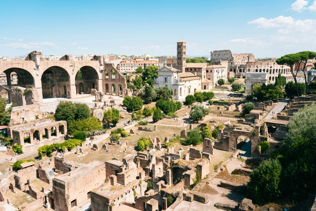 Ruins of the Roman Forum in Italy