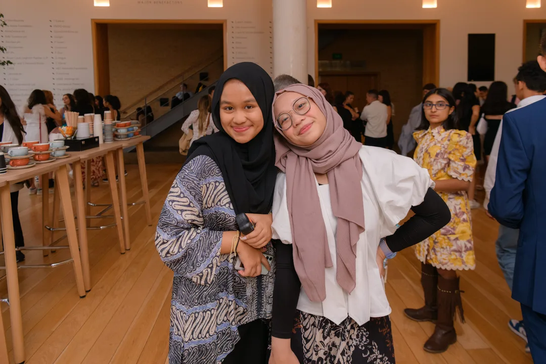 Two Oxford Scholastica students smiling at the camera