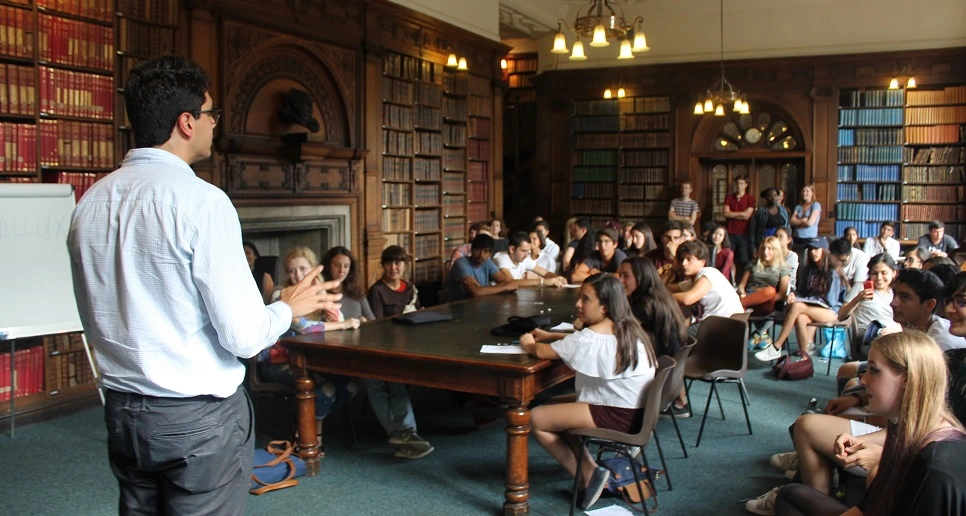 Tutor speaking at the Oxford Union