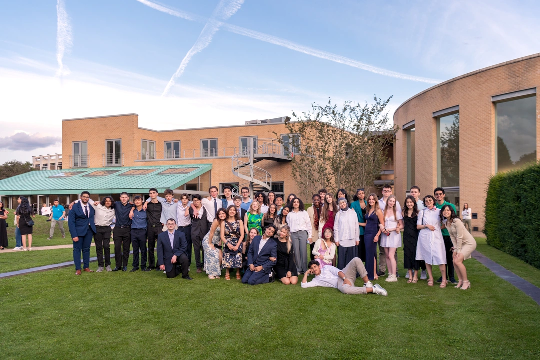 Large group of students graduating from summer school