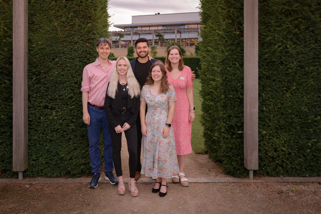 Jamie, Ameya, Lavinia, Steph and Sophie at an OSA graduation