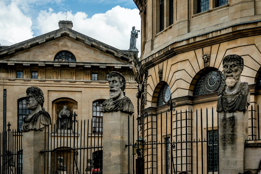 The Emperor's Heads statues at the Sheldonian Theatre, Oxford