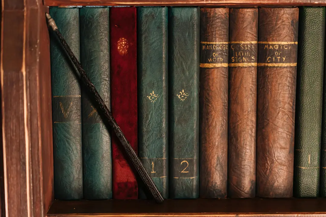 Row of fantasy books