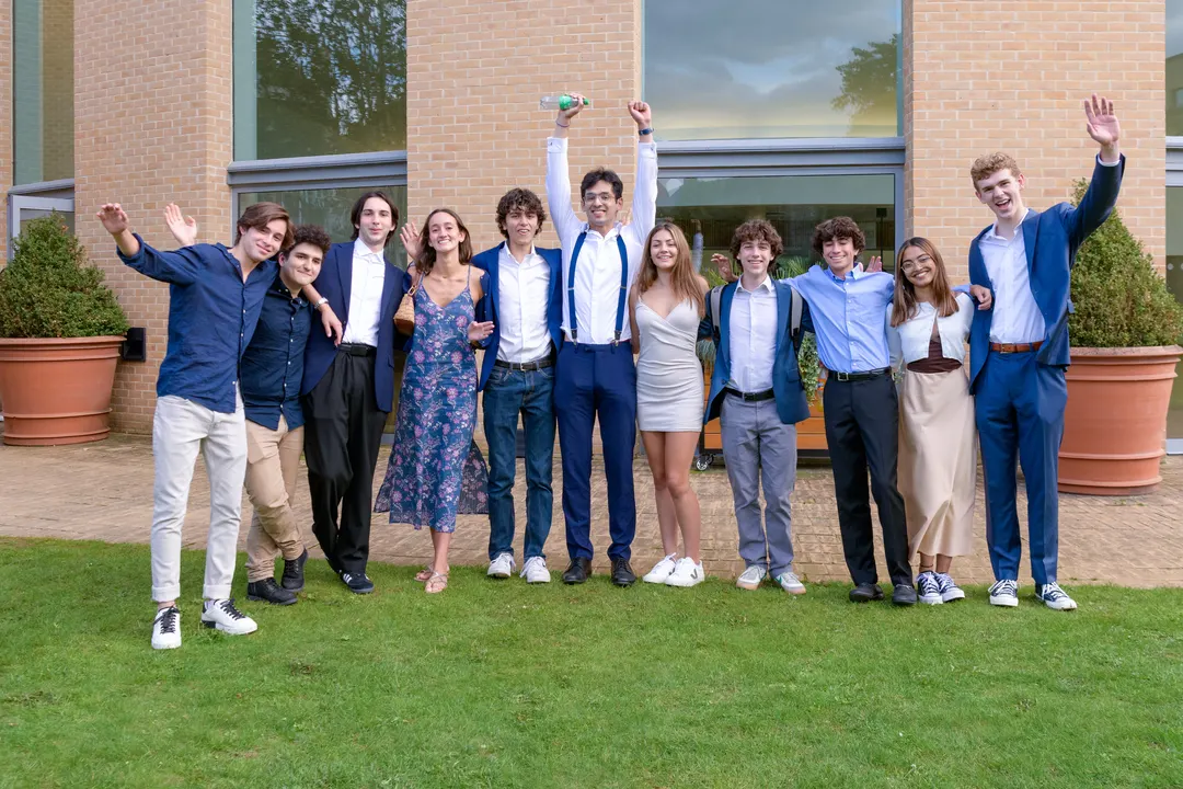 Group of students celebrating at graduation