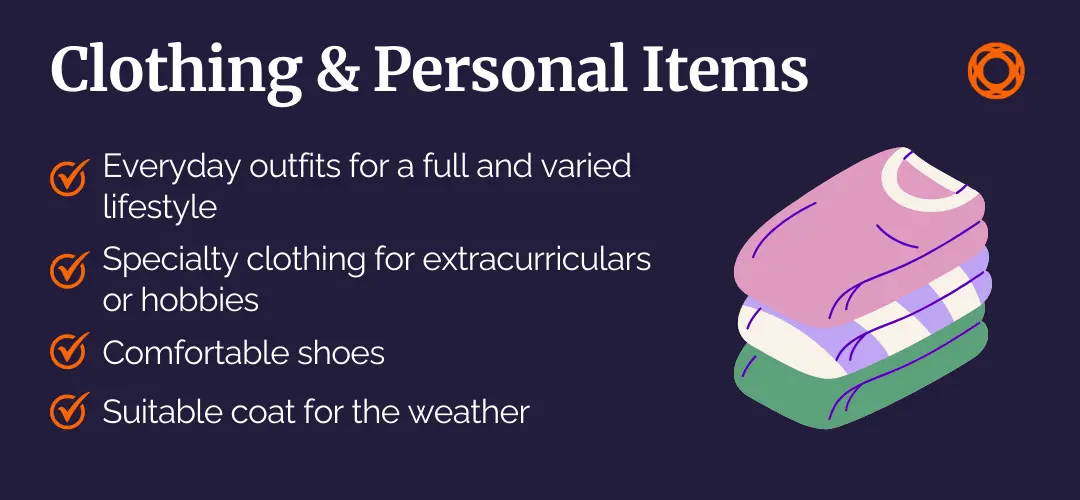 Clothing and personal items